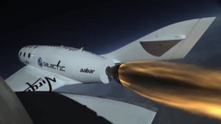 Test raketových motorov SS2 (Virgin Galactic)