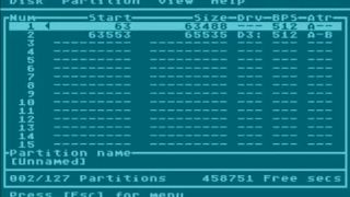 ATARI XE/XL - fdisk v4.0beta