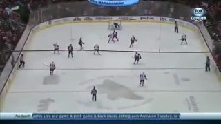 NHL brankár strieľa gól