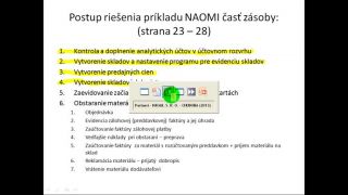 NAOMI ZÁSOBY - nastavenie skladovej evidencie