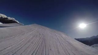 Test olympijskej snowboardovej zjazdovky v Soči 2014