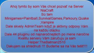 Pozvánka na Minecraft server - NiaCraft