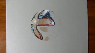 Brazuca nakreslená na papieri