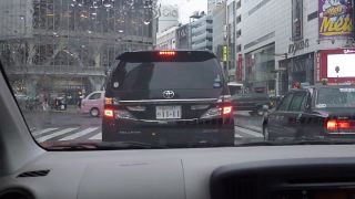 Krizovatka Shibuya z auta