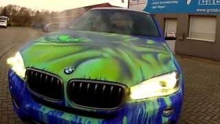 Špeciálny lak na BMW X6 - Hulk