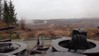 Leopard 2 - streľba na cvičný cieľ