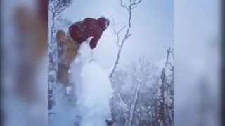 Nový snowboardový trik zvaný "Vešiak"