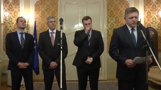Rozdelenie ministerstiev 7(Smer),3(SNS),2(Most),1(Sieť)
