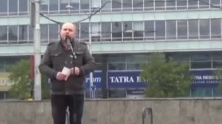 Prejav komunistu Jozefa Hrdličku