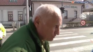 Pán "Ta skadzi paru zoberem",zrazil na prechode chodkyňu.