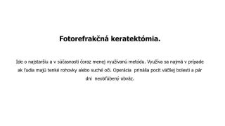 Metody laserovej operacie oka