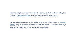Ochráňte vašu nehnuteľnosť pomocou alarmu a bezpečnostnýc