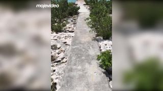 Irma "vysala" vodu z oceánu (Bahamy)
