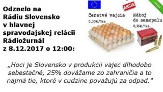 Vajcia dovážané k nám sú odpad (Slovenský rozhlas)