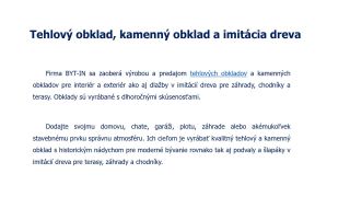 Najkvalitnejší tehlový a kamenný obklad