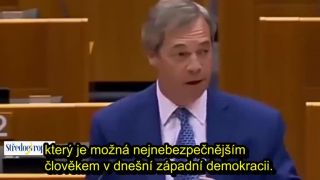 Nigel Farage poukazuje na pokrytecký přístup vrchol. orgánů EU