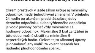 Povinný odpočinok vodiča nákladnej dopravy - zákon a prax