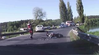 Ťažká autonehoda 2 motorkárov (Česko)