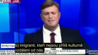 Australský nacionalista Blair Cottrell na stanici SkyNews