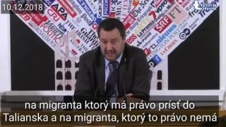 Matteo Salvini - Minútový zostrih z tlačovky zahraničných médií
