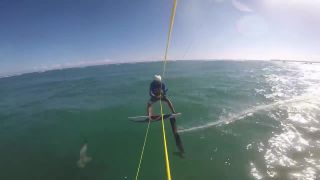 Kitesurfista trafil žraloka