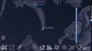 Stellarium zobrazuje Astronomické objekty napr ISS prelet