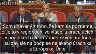 Zostrih prejavu Salviniho ohľadom demisie premiéra,vládnej kríze