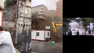 Zosuv pody na stavbe
