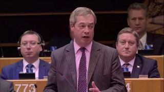 Nigel Farage - vůdce Brexit Party - se loučí s Evropskou unií