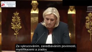 Marine Le Pen o imigraci ve francouzském parlamentu