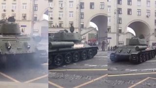 Príprava na pochod červeným námestím na výročie víťazstva ZSSR