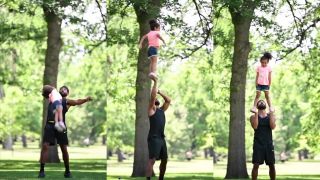 Najlepšie akrobatické duo otec-dcéra široko-ďaleko