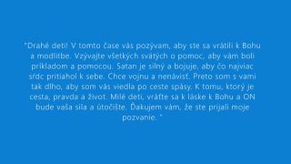 Posolstvo, Medžugorie, 25. október 2020