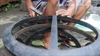 Gumené kreslo zo starej pneumatiky (výroba)