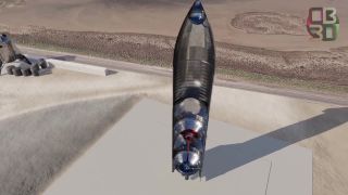Animácia rakety Starship (SpaceX)