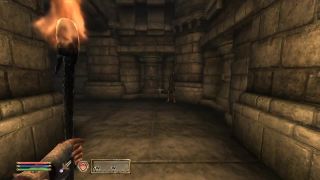 Oblivion - Lukostrelec (asi ako ja) metá šípi po nepriateľovi.