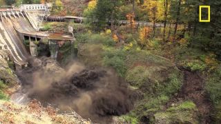 Demolácia (vypustenie) priehrady Condit Dam