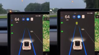 Tesla autopilot si mýli Mesiac s oranžovou na semafore