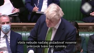 Boris Johnson - "Rušíme povinnosť rúšok a Covid certifikátov"