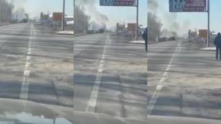 Horenie ruských tankov (ukrajina) 24.2.2022