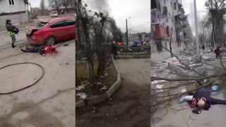 Charkov a civilisti po bombardovaní