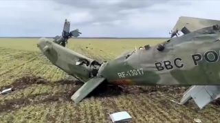 Zostrelený ruský vrtuľník Mi-24 v Mykolajivskej oblasti