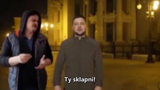 Procházka nočním Kyjevem společně s Volodymyrem Zelenským - vtip