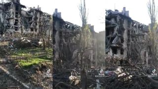Trosky budov v Mariapole
