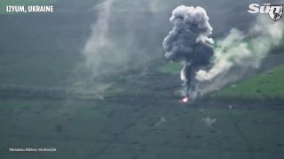 Bombardovanie ruskej pozície v oblasti pri Charkove