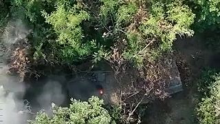 Dron si našiel ruské obrnené vozidlo