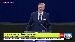 České predsedníctvo. Prejav predsedu vlády Petra Fialu v Európskom parlamente