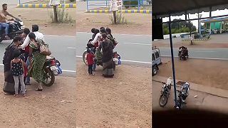 7-členná rodina sa vybrala na výlet motorkou (India)