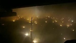 Zápalná munícia použitá na pozície okupantov