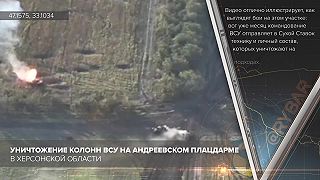 Záber zničenia kolón Ozbrojených síl Ukrajiny